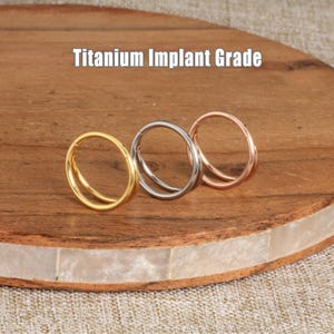Implant Grade Titanium Double Nose Ring: Septum, Cartilage, Helix Hoop 16g/18g/20g