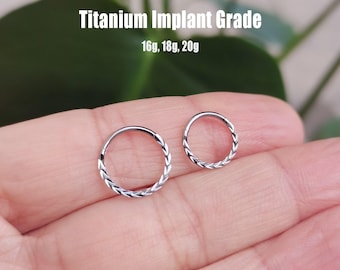 Titanium Implant Grade Braid Nose ring Hinged Segment Nose Ring, Septum Clicker Ring, Nose Hoop, Clicker Ring, Tiny Ring, Daith hoop
