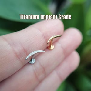 16G/18G/20G Titanium Climber Push Pin Labret, Threadless Flat Back Earrings, Cartilage Climber Stud, Conch stud, Tragus Stud, Helix Stud