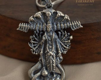 ヴィシュヌ神とラクシュミのペンダントネックレス：ヒンドゥー教の神の