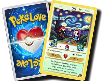 Gepersonaliseerde kaart met Pokemon-thema en standaard