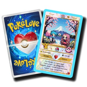Personalized Pokemon-Themed Card with Display Stand - Anniversary Gift