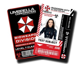 Badge identificativo personalizzato di Resident Evil – Tessera da agente Umbrella personalizzata – Accessorio per costume cosplay