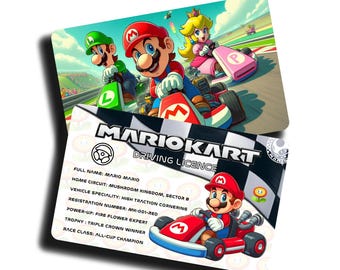 Prawo jazdy Mario Kart: Karta PVC z dodatkiem cosplayu