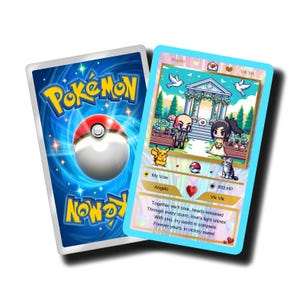 Tarjeta de boda personalizada POKE MINI, tarjeta de votos personalizada, regalo para novios, tarjeta de pareja, regalo de boda para recién casados, como Pokémon