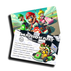 BOWSER MarioKart-rijbewijs Kartrijbewijs Het ultieme cosplay-rijbewijs voor Mario Kart-fans, nieuw voor elke collectie