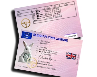 Licencja na latanie saniami w kształcie zajączka wielkanocnego Najlepszy prezent wielkanocny dla każdego miłośnika świąt - niezbędny prezent na obchody Wielkanocy