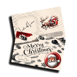 Weihnachtsmann-Neuheits-Namensschild-Karte Perfektes geheimes Weihnachtsgeschenk für Kinder Die besten Väter und Mütter oder Großeltern
