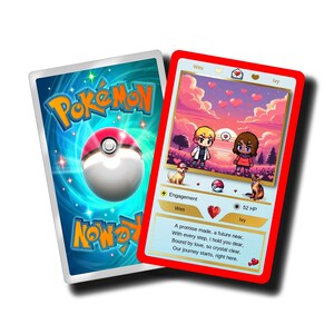 Carte d'anniversaire personnalisée POKE MINI, cadeau personnalisé pour la Saint-Valentin, cadeaux romantiques pour homme, cadeau pour elle, carte de couple, cadeau d'anniversaire de mariage