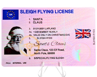 Santa's Sleigh Flying License: Personalized Christmas Gift for Kids