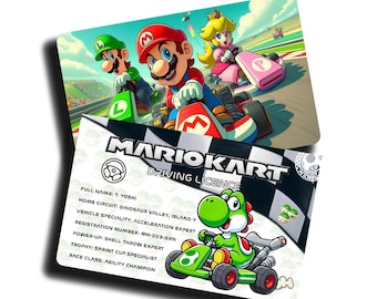Yoshi Mario Kart Driver's License: Cosplay Novelty ID
