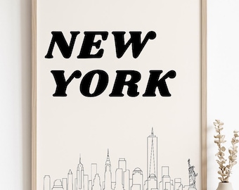 Póster de Nueva York: Arte mural digital imprimible para descargar