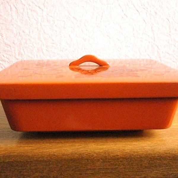 Vintage Japanese Wood Bento Box With Flower  Lacquerware