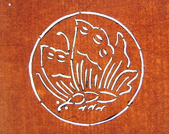 Vintage Japanese Stencil Butterfly Kamon Family Crest Etsy