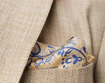 Silk Pocket Square, Natural Silk Handkerchief, Tuxedo Formal Wear Hanky, Wedding Handkerchief for Men, Elegant Silk Scarves, Christmas Gift