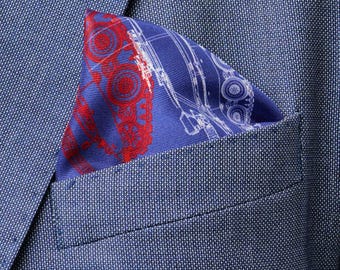 Pañuelo de bolsillo azul marino, pañuelo de esmoquin para boda, pañuelo formal para hombre, pañuelo de seda, regalo de Navidad para Ucrania.