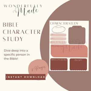 Character Study, Bible Character Study, Printable Character Study