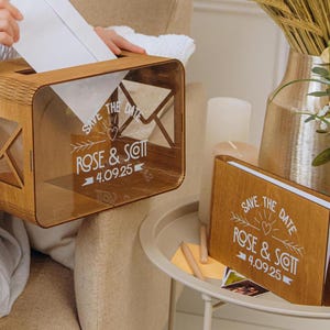 Caja de tarjetas personalizada con letrero para libro de visitas, caja para sobres de dinero, letrero decorativo para centros de mesa de boda, decoración de caja de recuerdos de acrílico personalizada