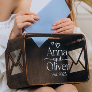 Caja de sobres de boda personalizada, caja de tarjetas de boda personalizada para tarjetas y regalos, decoración clásica para bodas, caja de recuerdos, caja de recuerdos