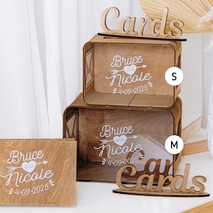 Caja de tarjetas de boda personalizada para regalos y tarjetas, caja de tarjetas personalizada para bodas