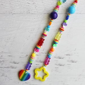 Blythe Doll Pull String: Rainbows & Mushrooms, Resin Bead Charms