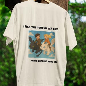 Toothless Shirt for Couples – Fantasy Dragon Rider Tee – Inspired by Pop Culture Art – Custom or No Text