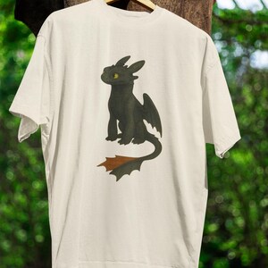 Toothless T-Shirt | Watercolor Toothless Sitting Design | Cute Dragon Tee | HTTYD Inspired Shirt | Pop Culture Unisex Gift