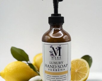 VERBENA - Moisturizing Hand Soap, a refreshing soap blend with Lemon Verbena, Castile soap, Shea Butter, Aloe Vera, and Golden Jojoba