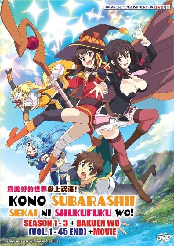 DVD Anime Kono Subarashii Sekai Ni Shukufuku Wo! Season 1-3 (1-45