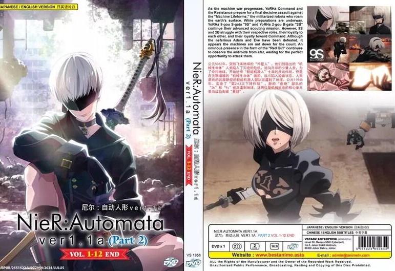 Nier:automata Ver.1.1a Part 2(1-12end) Anime DVD English Dubbed
