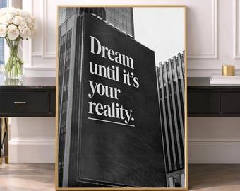 Motivational Typography Wall Art | Black and White Quote | Office Wall Print Digital Download