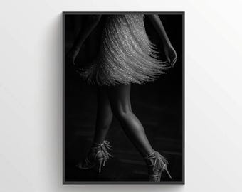 Lámina decorativa de moda en blanco y negro para pared / Decoración de armario de lujo / Descarga digital