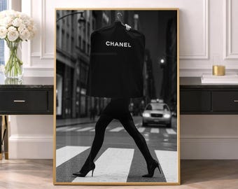 Black and White Fashion Garment Bag Print | Luxury Editorial Photography (Digital Download)