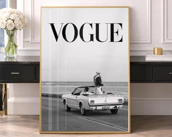 Coastal Road Trip Print | Black and White Fashion Photography (Digital Download)