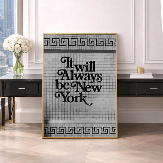 New York Typography Print | Black White City Wall Art (Digital Download)