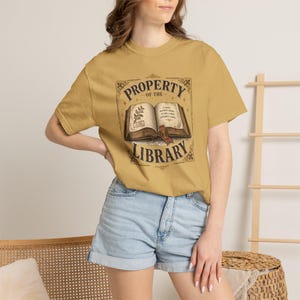 Librarycore Shirt, Vintage Book Lover Tee, Retro Library Aesthetic T-Shirt, Book Graphic, Cozy Reader Gift, Property of the Library Shirt
