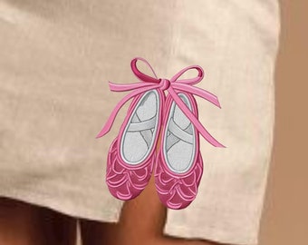 Graceful Pink Ballet shoes embroidery Design Digital File for Dance Lovers Emb, DGT, DST, PES Formats Perfect More