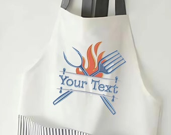 BBQ Split Utensil Embroidery Design Grill Tools Machine Embroidery File Kitchen Idea Embroidery Chef Utensils Custom Your Text Design