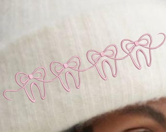 Coquette Valentine Bow Digital Embroidery Pink Heart Coquette Bow Valentines Day Embroidery Design Perfect for Dental Hygiene Crafts