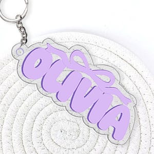 Personalized Coquette Bow Bag Tag for Kids Backpack Bogg Bag Name Charm School Keychain or Lunchbox Label