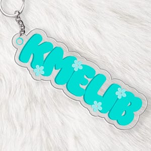 Personalized Daisy Bag Tag for Kids Backpack Bogg Bag Name Charm Cute Preschool or Lunch Bag Name Keychain