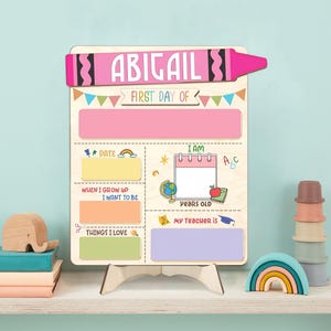 Letrero personalizado para el primer y último día de clases: tablero de madera personalizado para el regreso a clases para niños, jardín de infantes y grados superiores.