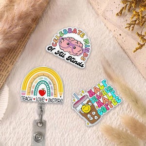 Custom Teacher ID Badge Reel – Personalized Name Badge Holder – Cute Custom Badge Reel for Teachers – Teacher Gift Idea
