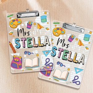 Personalized Teacher Acrylic Clipboard Custom Name Clipboard Back to School Gift for Teacher Appreciation Supplies
