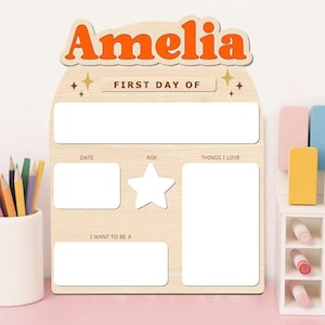Personalized Reusable First Day of School Sign Preschool Back to School Photo Prop