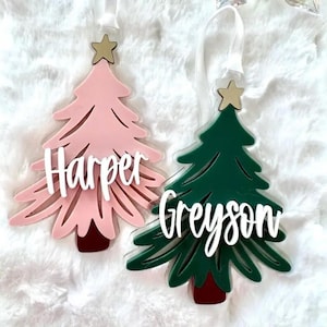 Custom Acrylic Christmas Ornament – Personalized Holiday Tree Decoration, Name Keepsake Gift, Clear Acrylic Xmas Ornament