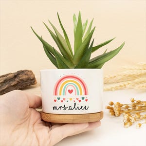 Vielen Dank, dass Sie mir geholfen haben zu wachsen, personalisierter Lehrer Blumentopf, Geschenk für den Lehrer, Geschenk zum Jahresende für den Lehrer