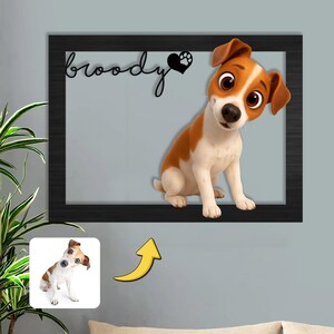 Personalisierte Cartoon Art 3D Foto Holzschild Benutzerdefinierte Porträt Wand Kunst Geschenk für Familie Haustier Paar oder Freund Einzigartige Wohnkultur