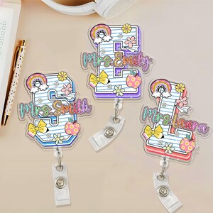 Custom Name Badge Reel for Teachers, Back to School Gift, Retractable ID Holder, Teacher Gift, Teacher Appreciation Accessory