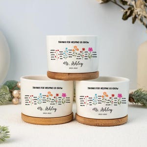 Maceta personalizada para maestros, regalo de agradecimiento, maceta de flores personalizada, idea de agradecimiento de fin de año o verano